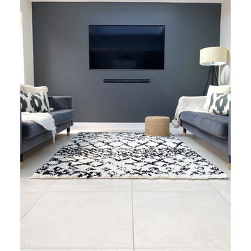 Scandi Berber G272 Modern Moroccan Berber Soft Plush Shaggy White/Black Rug-Think Rugs-Rug Love - The Most Loved Rug Store